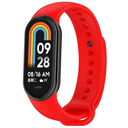 Xiaomi Mi Band 8 Mi Band 9 Uyumlu Silikon Kordon Bileklik Metal Klipsli