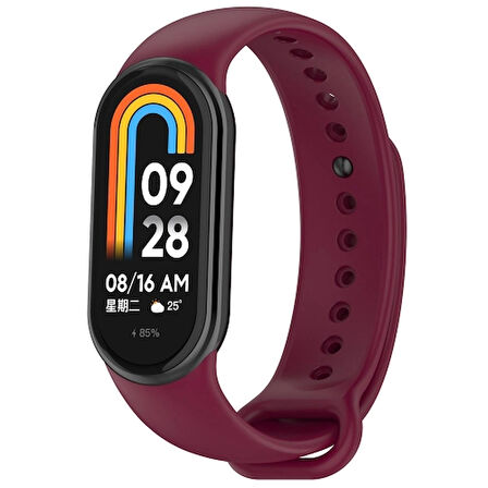 Xiaomi Mi Band 8 Mi Band 9 Uyumlu Silikon Kordon Bileklik Metal Klipsli