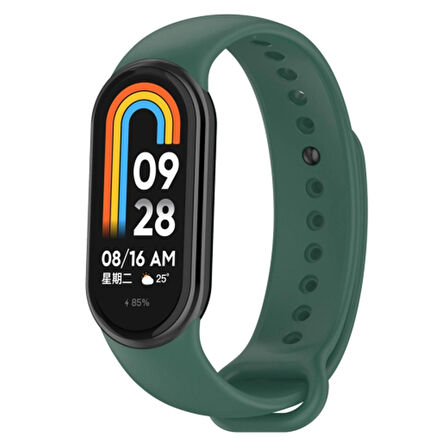 Xiaomi Mi Band 8 Mi Band 9 Uyumlu Silikon Kordon Bileklik Metal Klipsli