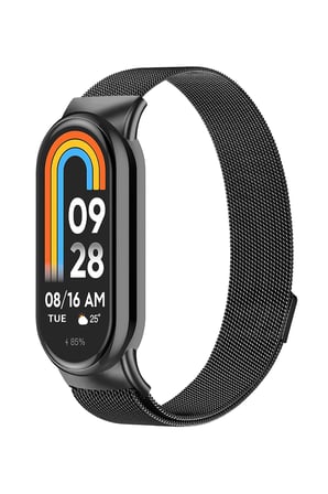 Xiaomi Mi Band 8 Mi Band 9 Mi Band 10 Uyumlu Metal Mıknatıslı Hasır Kordon Bileklik
