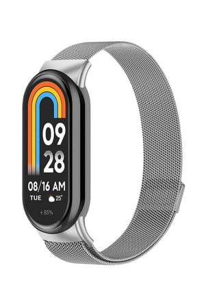 Xiaomi Mi Band 8 Mi Band 9 Mi Band 10 Uyumlu Metal Mıknatıslı Hasır Kordon Bileklik