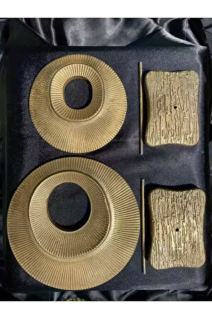 2'li Şık Dekoratif Halka Gold Renk Dekor Obje
