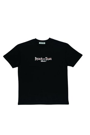 Lenithra Attack On Titan Mikasa Anime Sırt Baskılı Unisex Oversize T-shirt Siyah / 2XL