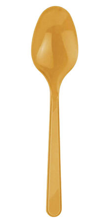Omeyva 26 Cm. Altın Sorfa Sunum Seti - Sert Mika Plastik - 24 Kişilik Tabak Çatal Kaşık Takımı
