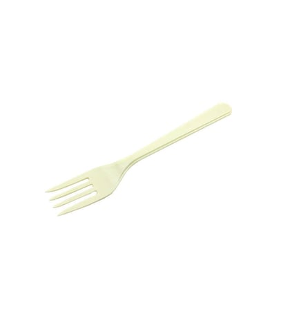 Omeyva 26 Cm. Plastik Sert Mika Krem Sorfa Piknik Seti - 48 Kişilik Tabak Çatal Kaşık Takımı