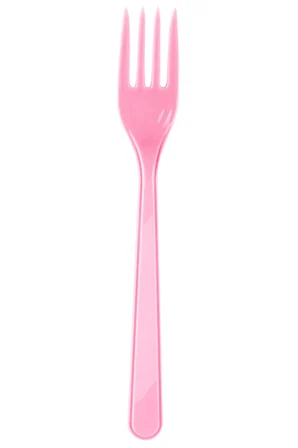 Omeyva 26 Cm. Plastik Mika Pembe Sorfa Piknik Seti - 12 Kişilik Tabak Çatal Kaşık Takımı