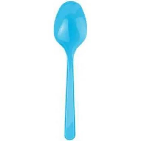 Omeyva Mika Plastik Turkuaz Sorfa Piknik Seti - 26 Cm. - 6 Kişilik Tabak Çatal Kaşık Takımı
