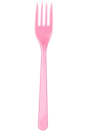 Omeyva 23 Cm. Plastik Mika Pembe Sorfa Piknik Seti - 12 Kişilik Tabak Bardak Çatal Kaşık Takımı