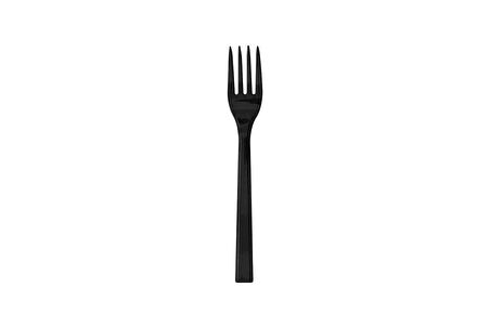 Omeyva 23 cm. Mika Plastik Siyah Piknik Seti - 24 Kişilik Tabak Bardak Çatal Kaşık Takımı