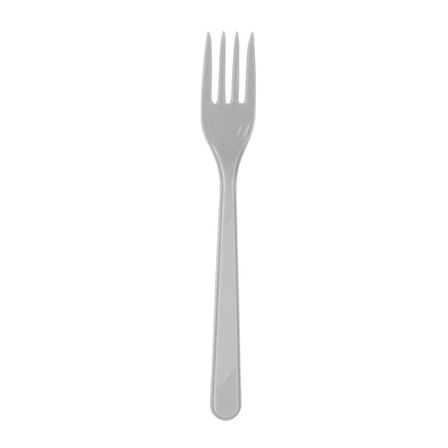 Omeyva 26 Cm. Mika Plastik Gümüş Sorfa Piknik Seti - 24 Kişilik Tabak Bardak Çatal Kaşık Takımı