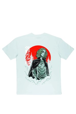 Lenithra Tokyo Revengers Mikey Anime Sırt Baskılı Unisex Oversize T-shirt Beyaz / S