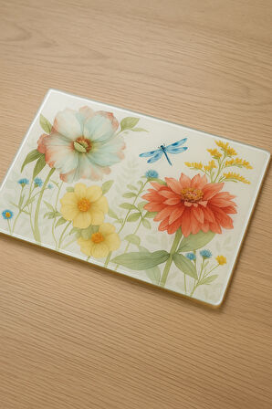 Temperli Cam kesme Tahtası Sunum Tahtası Cam Doğrama Tahtası Antibakteriyel Oval Kenarlı