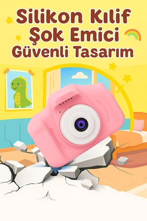 Renkli Mini Çocuk Fotoğraf Makinesi 📷 | Taşınabilir Kamera | Hediyelik Eğlence