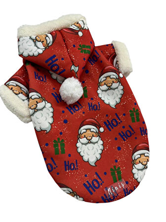 Miniş Hohoho Santa Küçük-Orta Irk Köpek Yılbaşı Sweatshirtü