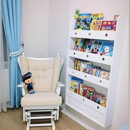 MİNNİE ÇEKMECELİ LAKE MONTESSORİ KİTAPLIK RAF