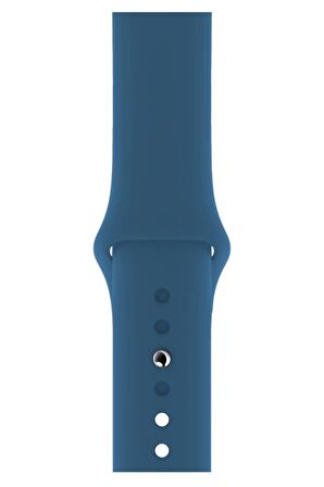 Watch 2 3 4 5 6 7 8 9 Se 38 40 41mm Uyumlu Spor Silikon Kordon Denim Mavi Kayış 