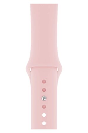 Watch 2 3 4 5 6 7 8 9 Se 38 40 41mm Uyumlu Spor Silikon Kordon Kum Pembe 