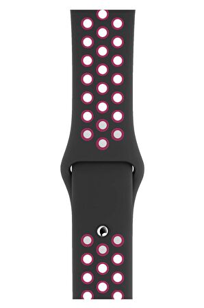 Watch 2 3 4 5 6 7 8 9 Se 38 40 41mm Uyumlu Delikli Spor Silikon Kordon Fuchsia 