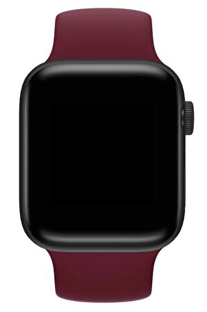 Watch 2 3 4 5 6 7 8 9 Se 38 40 41mm Uyumlu Solo Loop Silikon Kordon Bordo Small Beden