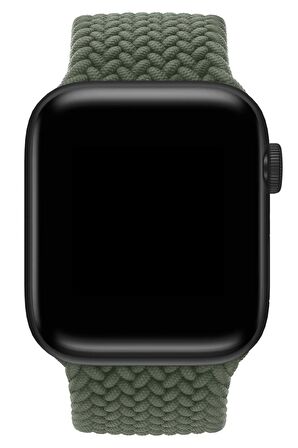 Watch 2 3 4 5 6 7 8 9 Se 38 40 41mm Uyumlu Örgü Loop Kordon Haki Small Beden