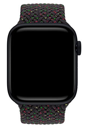 Watch 2 3 4 5 6 7 8 9 Se 38 40 41mm Uyumlu Örgü Loop Kordon Black Hued Medium Beden