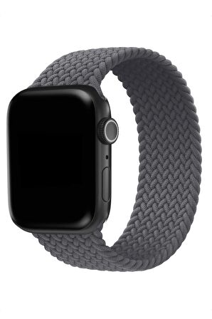 Watch 2 3 4 5 6 7 8 9 Se 38 40 41mm Uyumlu Örgü Loop Kordon Gri Medium Beden