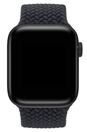 Watch 2 3 4 5 6 7 8 9 Se 38 40 41mm Uyumlu Örgü Loop Kordon Siyah Medium Beden