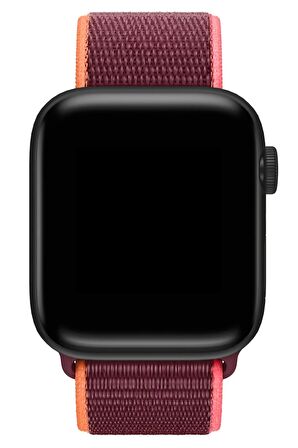 Watch 2 3 4 5 6 7 8 9 Se 38 40 41mm Uyumlu Spor Loop Kordon Garnet 