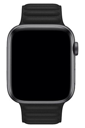 Watch 2 3 4 5 6 7 8 9 Se 38 40 41mm Uyumlu Broad Deri Kordon Black