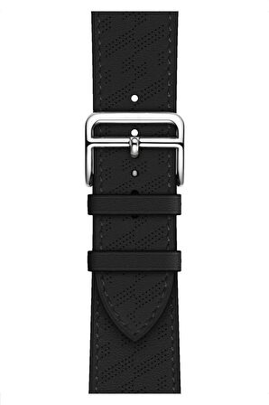 Watch 2 3 4 5 6 7 8 9 Se 38 40 41mm Uyumlu Hole Leather Kordon Siyah
