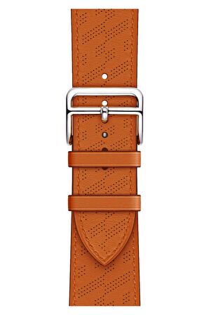 Watch 2 3 4 5 6 7 8 9 Se 38 40 41mm Uyumlu Hole Leather Kordon Turuncu