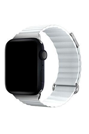Watch 2 3 4 5 6 7 8 9 Se 38 40 41mm Uyumlu Mıknatıslı Deri Kordon Keith
