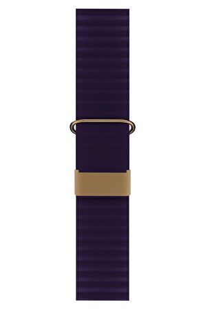 Watch 2 3 4 5 6 7 8 9 Se 38 40 41mm Uyumlu Mıknatıslı Deri Kordon Mor