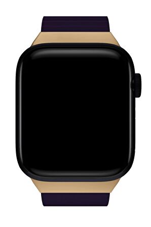 Watch 2 3 4 5 6 7 8 9 Se 38 40 41mm Uyumlu Mıknatıslı Deri Kordon Mor