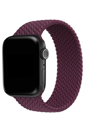 Watch 2 3 4 5 6 7 8 9 Se 42 44 45 49mm Uyumlu Örgü Loop Kordon Cranberry Small Beden