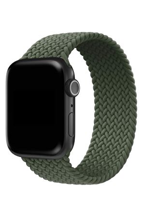 Watch 2 3 4 5 6 7 8 9 Se 42 44 45 49mm Uyumlu Örgü Loop Kordon Haki Small Beden