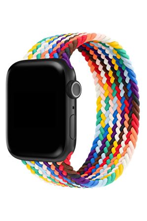 Watch 2 3 4 5 6 7 8 9 Se 42 44 45 49mm Uyumlu Örgü Loop Kordon Colorful Medium Beden