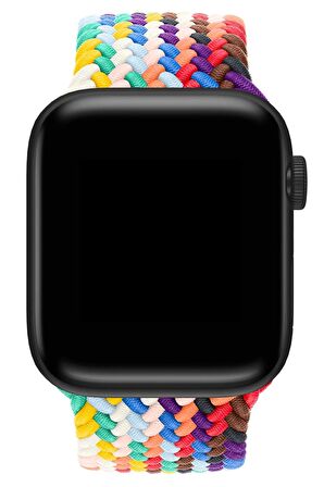 Watch 2 3 4 5 6 7 8 9 Se 42 44 45 49mm Uyumlu Örgü Loop Kordon Colorful Medium Beden