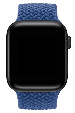 Watch 2 3 4 5 6 7 8 9 Se 42 44 45 49mm Uyumlu Örgü Loop Kordon Mavi Kayış Medium Beden