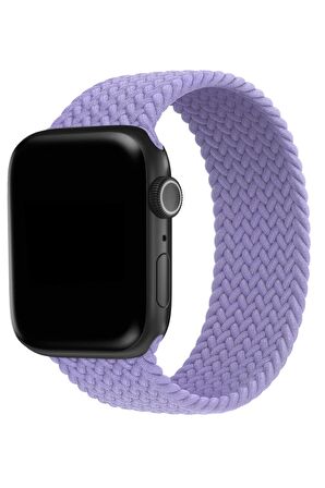Watch 2 3 4 5 6 7 8 9 Se 42 44 45 49mm Uyumlu Örgü Loop Kordon Mor Medium Beden