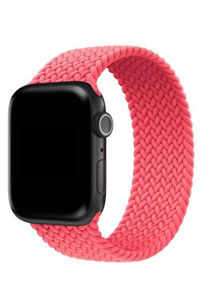 Watch 2 3 4 5 6 7 8 9 Se 42 44 45 49mm Uyumlu Örgü Loop Kordon Pembe Medium Beden