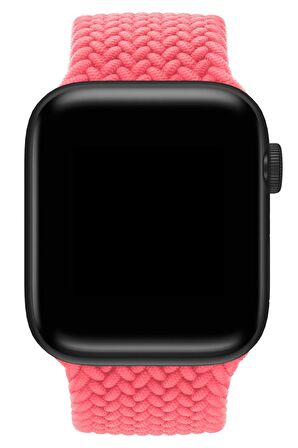 Watch 2 3 4 5 6 7 8 9 Se 42 44 45 49mm Uyumlu Örgü Loop Kordon Pembe Medium Beden