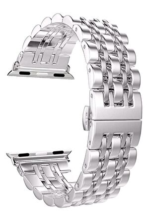 Watch 2 3 4 5 6 7 8 9 Se 42 44 45 49mm Uyumlu Steel Çelik Kordon Silver 
