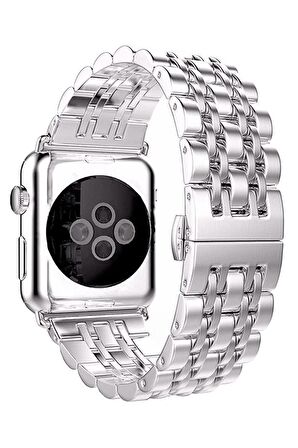 Watch 2 3 4 5 6 7 8 9 Se 42 44 45 49mm Uyumlu Steel Çelik Kordon Silver 