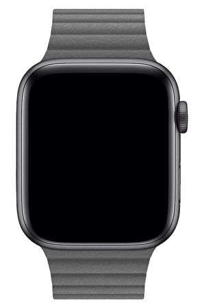 Watch 2 3 4 5 6 7 8 9 Se 42 44 45 49mm Uyumlu Klasik Deri Kordon Gri
