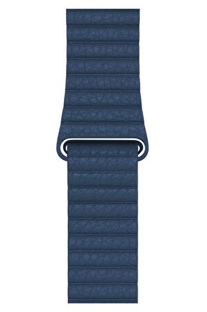 Watch 2 3 4 5 6 7 8 9 Se 42 44 45 49mm Uyumlu Klasik Deri Kordon Lacivert