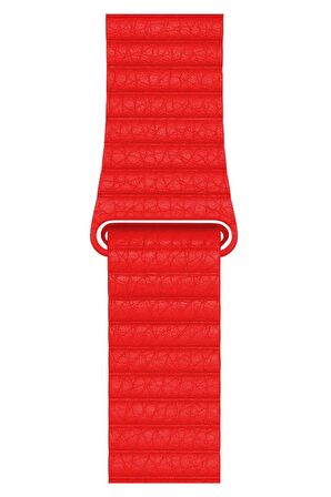Watch 2 3 4 5 6 7 8 9 Se 42 44 45 49mm Uyumlu Klasik Deri Kordon Red