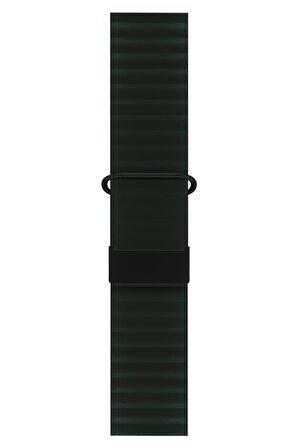 Watch 2 3 4 5 6 7 8 9 Se 42 44 45 49mm Uyumlu Mıknatıslı Deri Kordon Koyu Yeşil Kayış