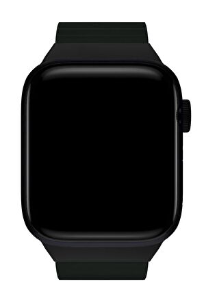 Watch 2 3 4 5 6 7 8 9 Se 42 44 45 49mm Uyumlu Mıknatıslı Deri Kordon Koyu Yeşil Kayış