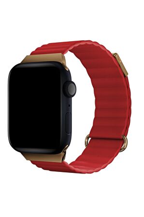 Watch 2 3 4 5 6 7 8 9 Se 42 44 45 49mm Uyumlu Mıknatıslı Deri Kordon Vernon